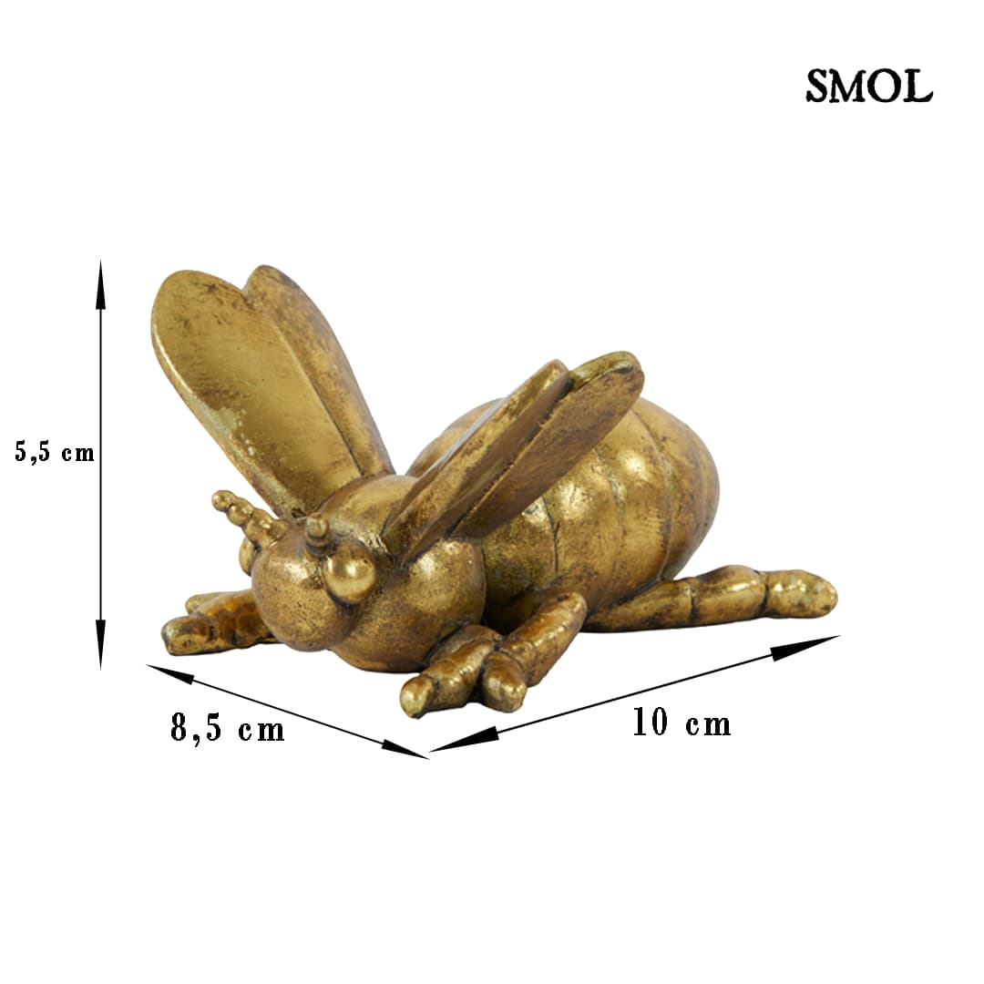 Dekoráció - méhecske, antikolt arany, 10 cm | BEE - smol.hu - méretekkel
