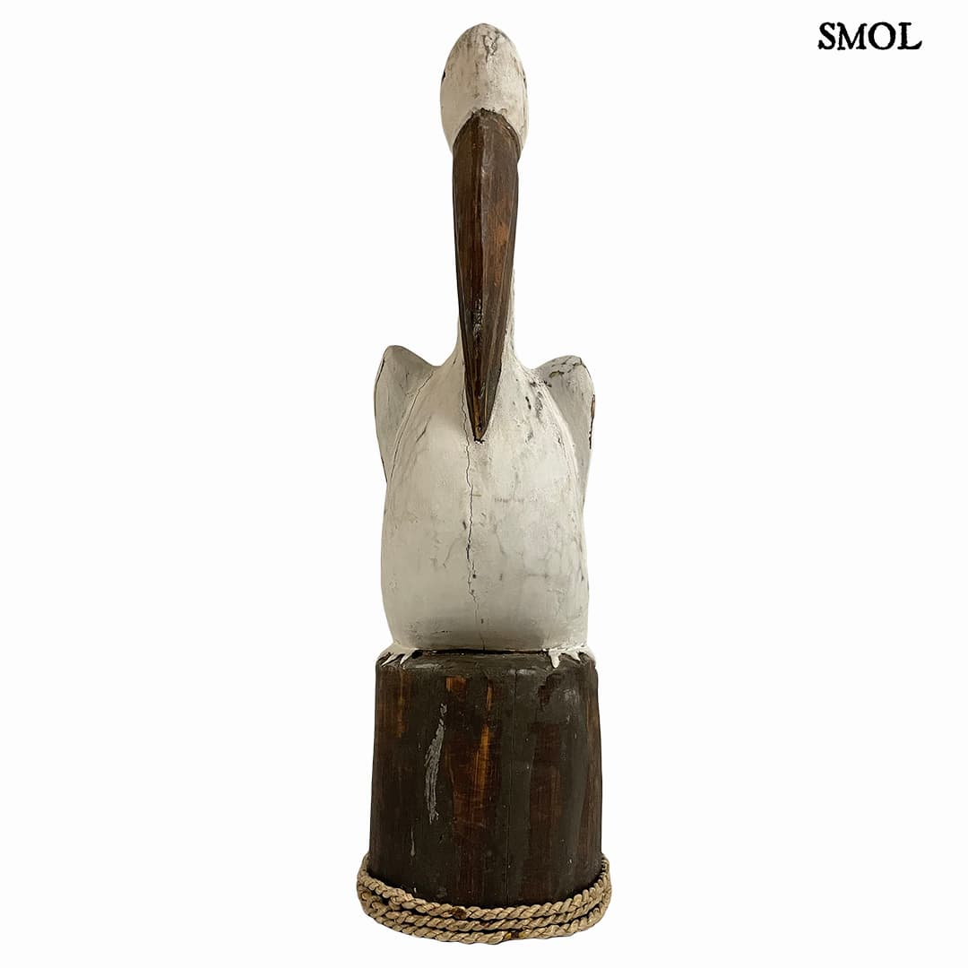 smol.hu - TIMA, fa pelikán szobor, 52 cm elölről