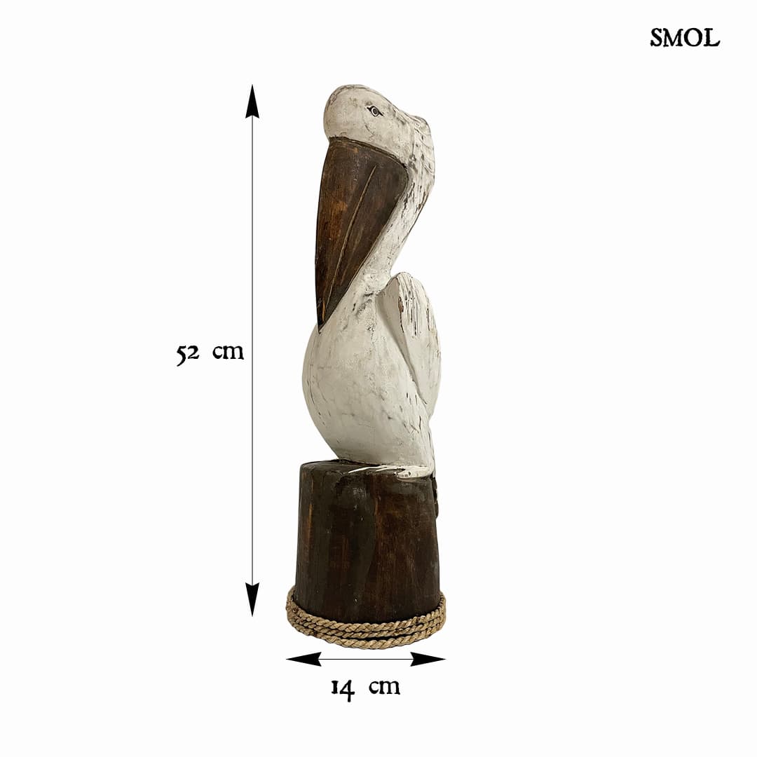 smol.hu - TIMA, fa pelikán szobor, 52 cm méretekkel