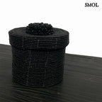 Tároló - fekete gyöngyös, 12 cm | JUBILO - smol.hu - fekete kisasztalon