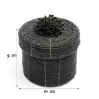 Tároló - fekete gyöngyös, 12 cm | JUBILO - smol.hu - méretekkel