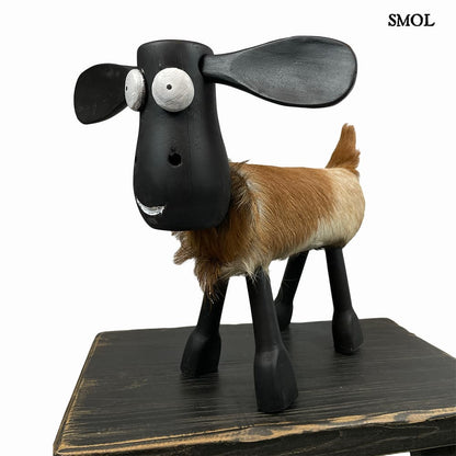 smol.hu -TIRTO, bőrrel borított, fa bárány figura, 32 cm termékkép