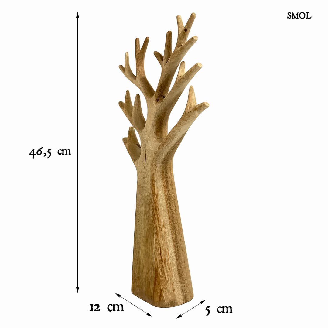 smol.hu - VULA, ágas, fa szobor, 46,5 cm méretekkel