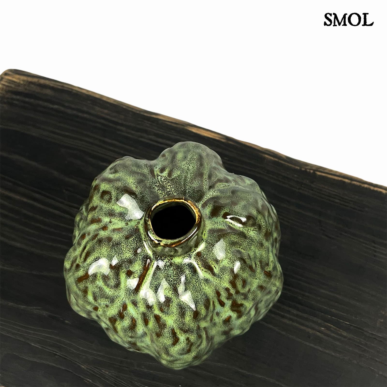 smol.hu - audrey, zöld kerámia váza fölülről