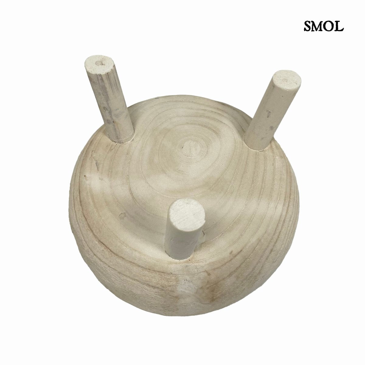 Dísztál- 3 lábbal, natúr, fa, 27,5 cm | KINGSLEY - smol.hu - alulról