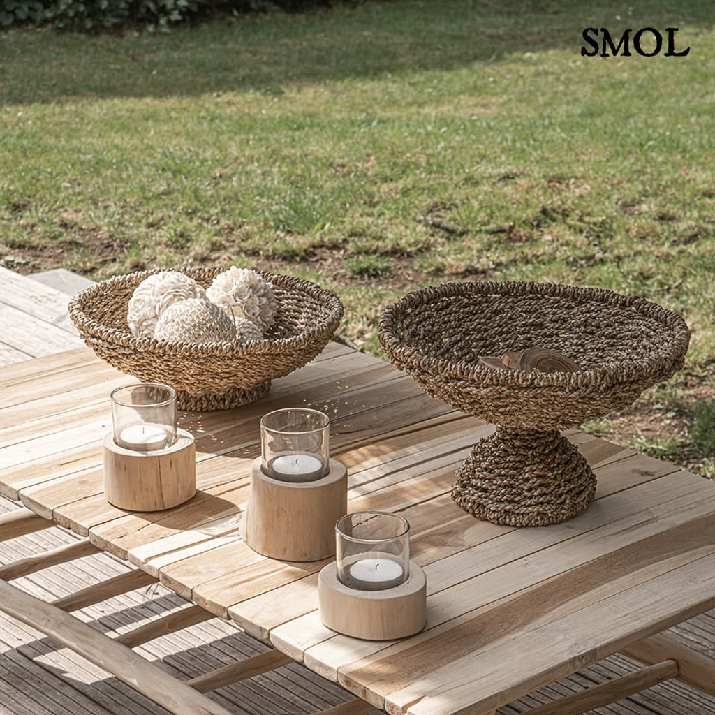 smol.hu - BULU, virágos, kagylós, függődísz, d12 cm kosárban, asztalon