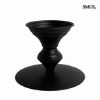 Gyertyatartó - fekete, fém, 12,5cm | RIA - smol.hu - megfordítva