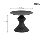 Gyertyatartó - fekete, fém, 12,5cm | RIA - smol.hu - méretekkel
