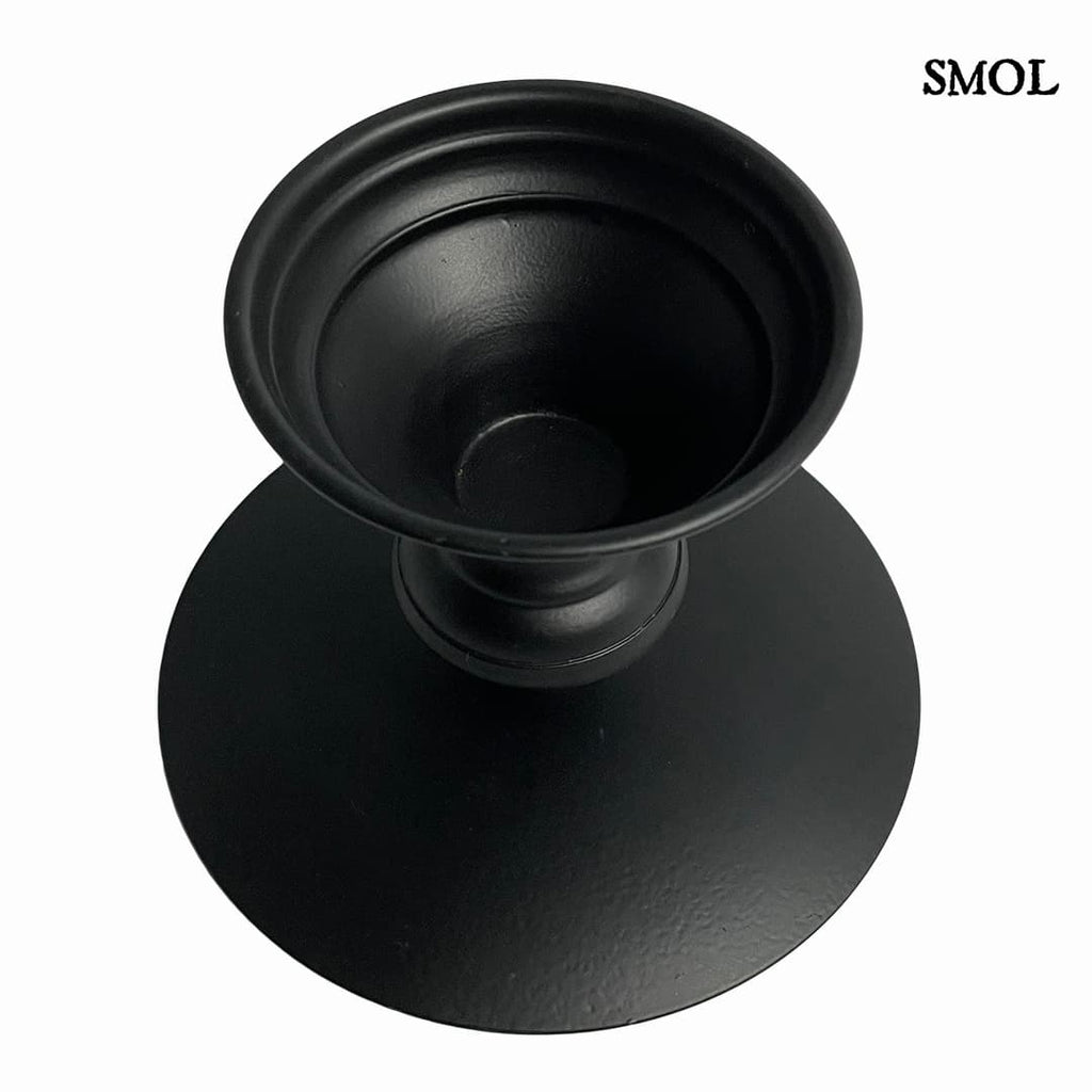 Gyertyatartó - fekete, fém, 12,5cm | RIA - smol.hu - felülről