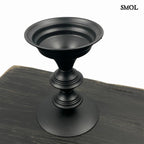 Gyertyatartó - fekete, fém, 18,5cm | PONZO -smol.hu - fekete kisasztalon