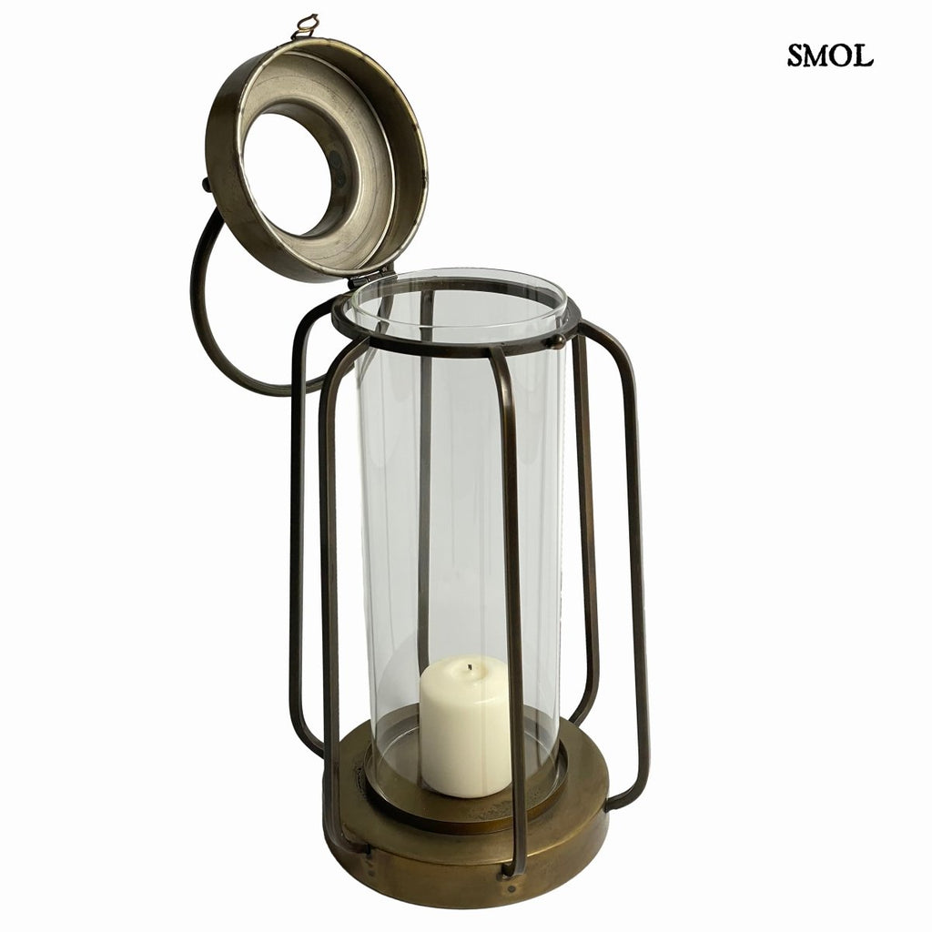 Gyertyatartó - fém, 44 cm | RODRIGO - smol.hu - nyitott fedéllel, gyertyával