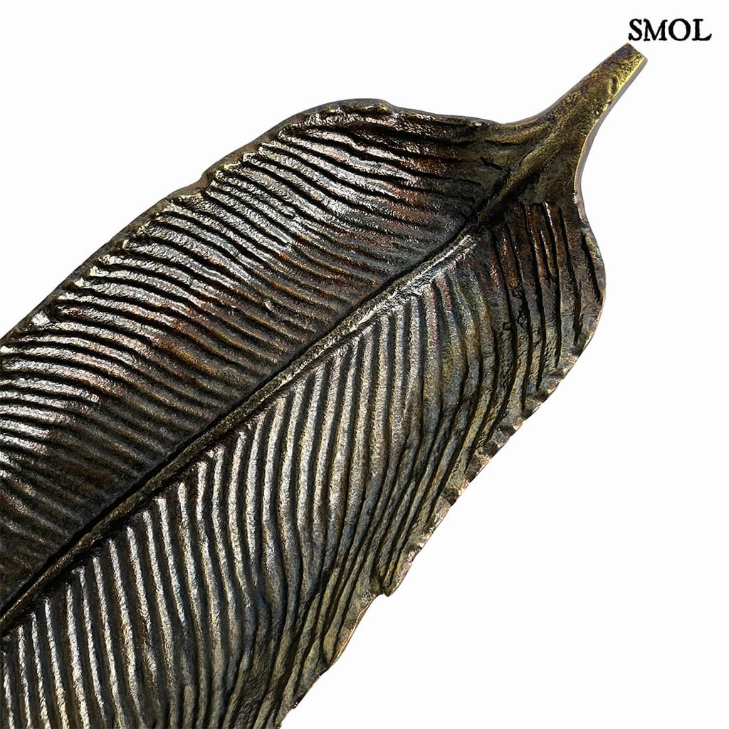 Dísztál - fém, levélforma, 60 cm | PETAL - smol.hu - erezet nagyítva