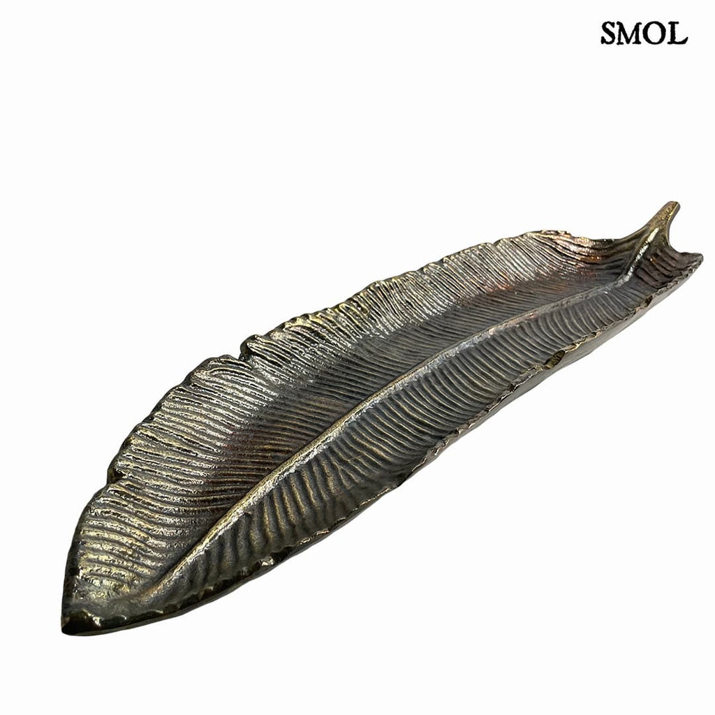 Dísztál - fém, levélforma, 60 cm | PETAL - smol.hu - ferdén