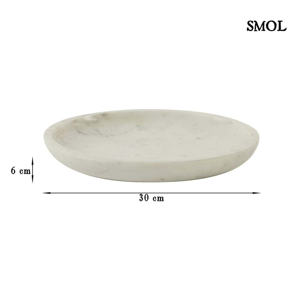 Dísztál -  fehér márvány, 30 cm | NORD - smol.hu - méretekkel