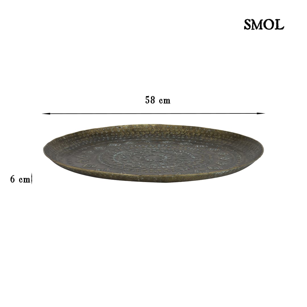 smol.hu - melner nagyméretű fém dísztál 58 cm méretekkel
