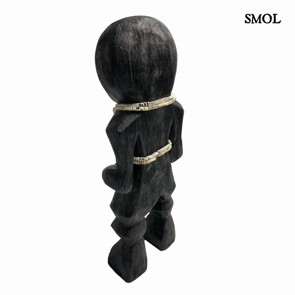 Szobor - fekete, mangófa, 41 cm | MATTEO - smol.hu - hátulról