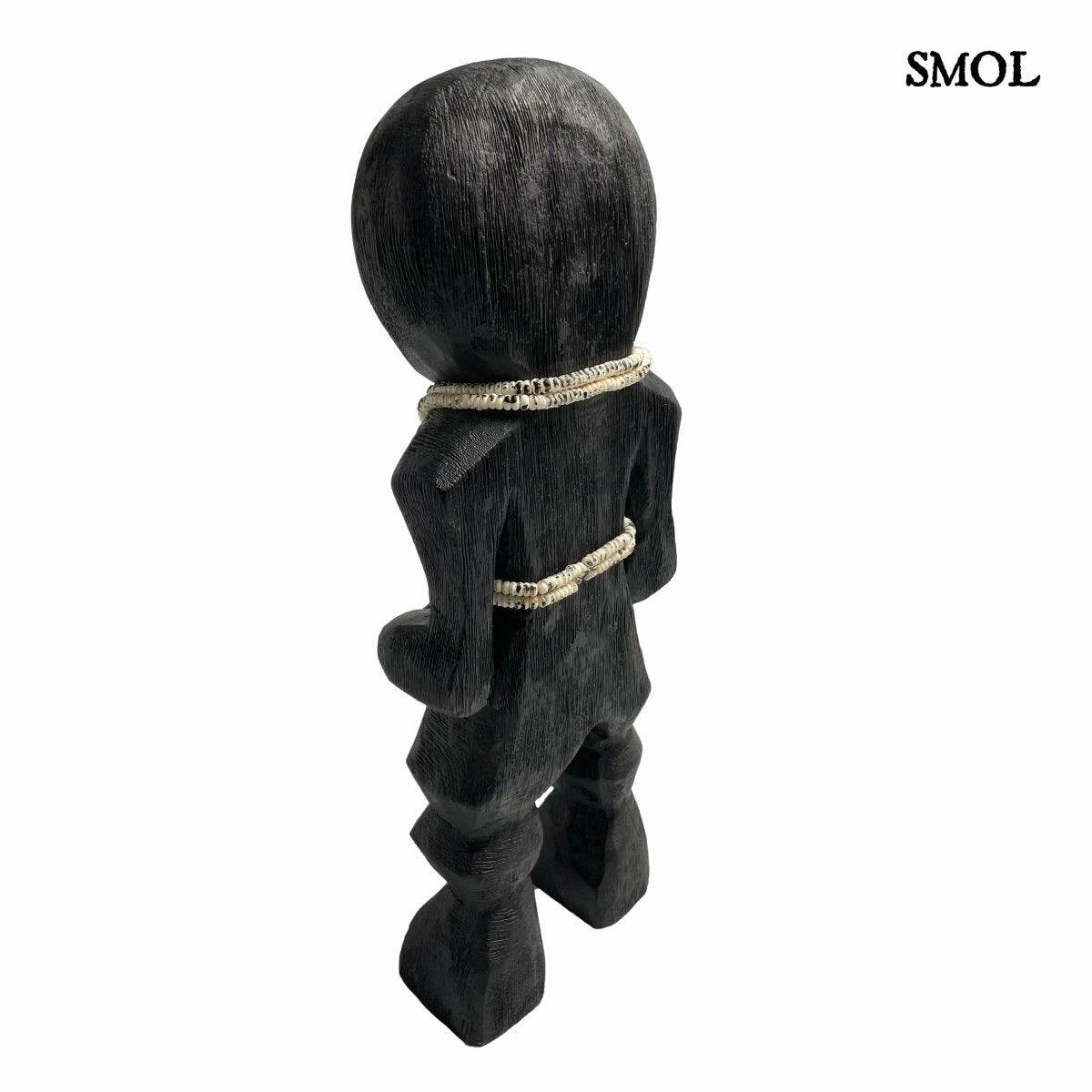 Szobor - fekete, mangófa, 41 cm | MATTEO - smol.hu - hátulról