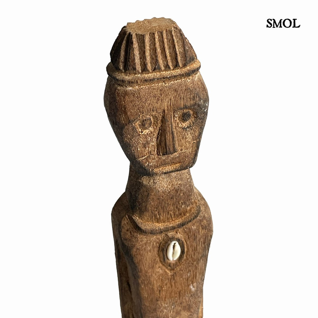 Szobor - nagyméretű, fa, 54 cm | NAYA - smol.hu - felső rész nagyítva