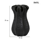 ZAHRA, matt fekete, fém váza, 25 cm méretekkel- smol.hu