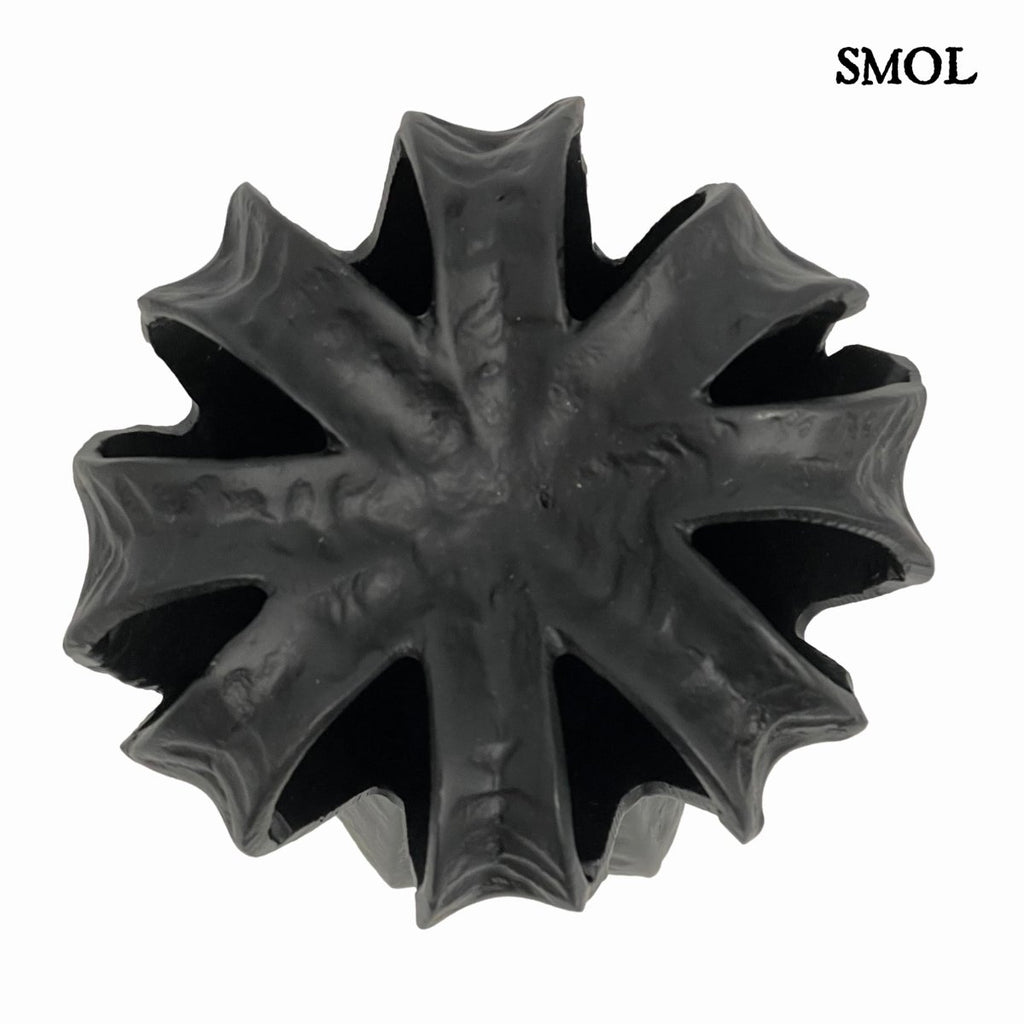 ZAHRA, matt fekete, fém váza, 25 cm -smol.hu -  felső nyílások