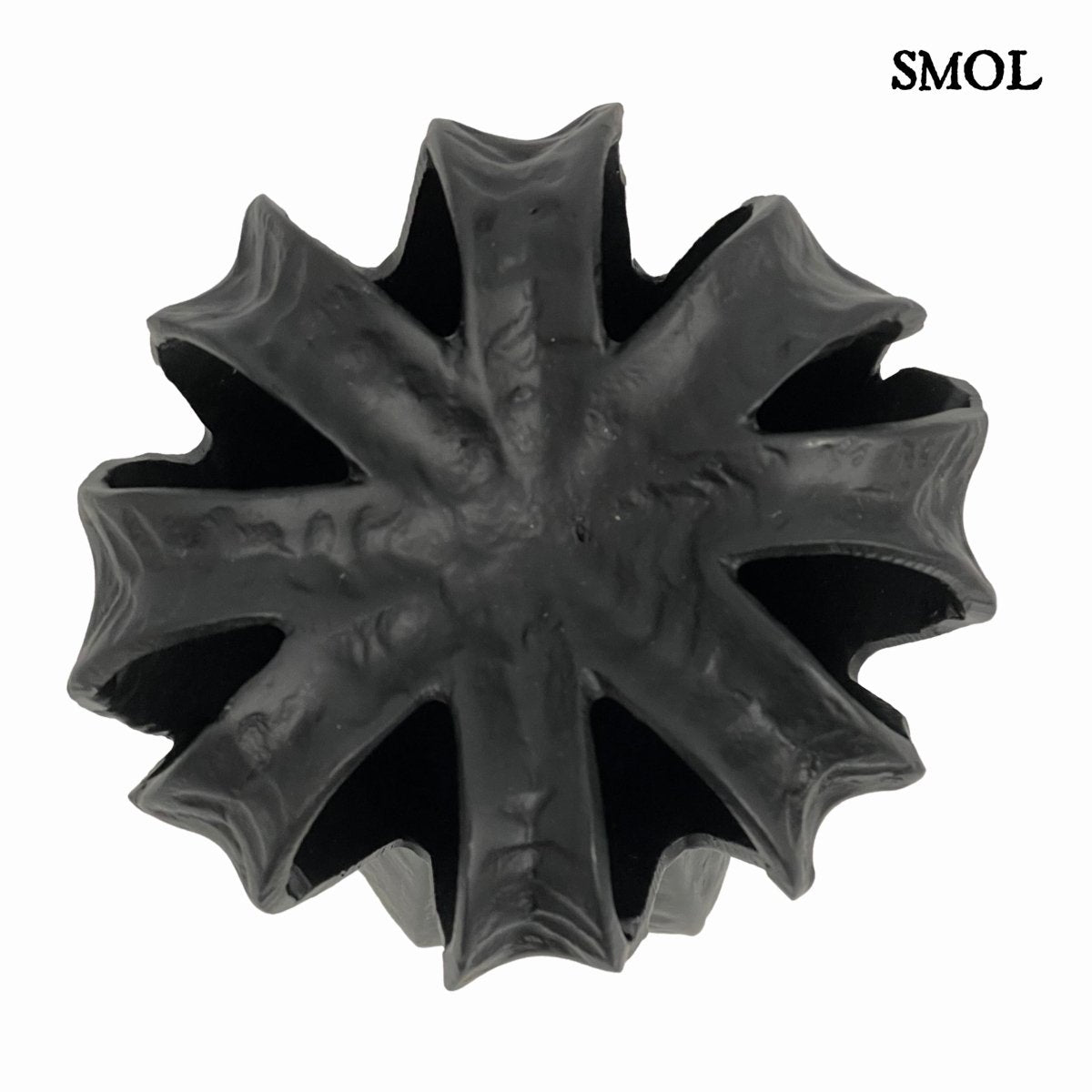 ZAHRA, matt fekete, fém váza, 25 cm -smol.hu -  felső nyílások