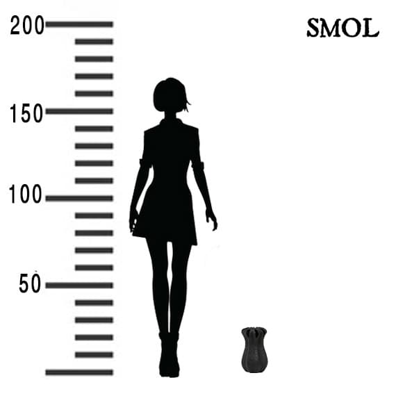 ZAHRA, matt fekete, fém váza, 25 cm - smol.hu - méretarányosan